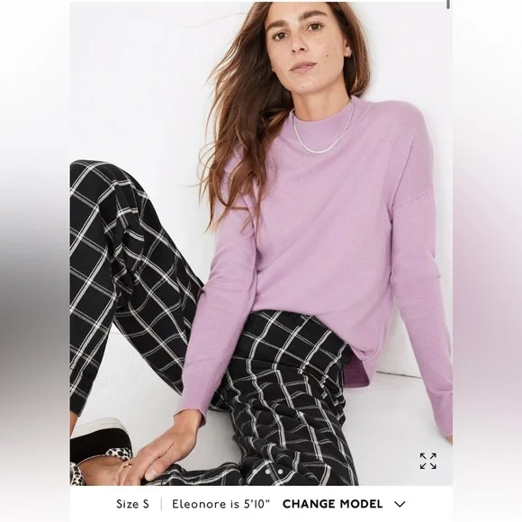 Madewell Lilac Mock Neck Sweater Size M - Picture 2 of 9